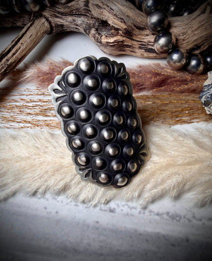 Large Sterling Ring by Leander Tahe (Adjustable)