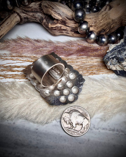 Large Sterling Ring by Leander Tahe (Adjustable)