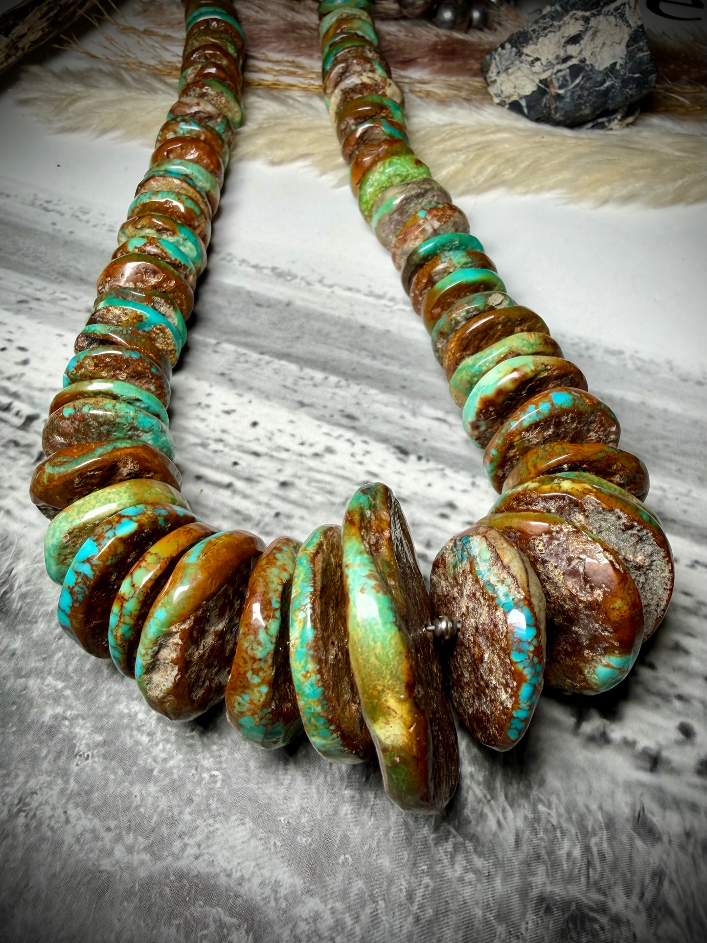 Megan's Huge Graduated Royston Disc Necklace