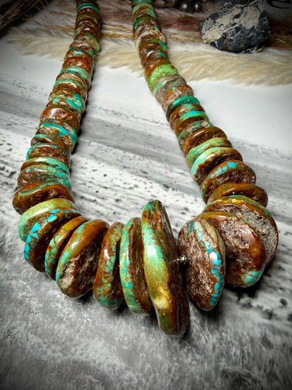 Megan's Huge Graduated Royston Disc Necklace