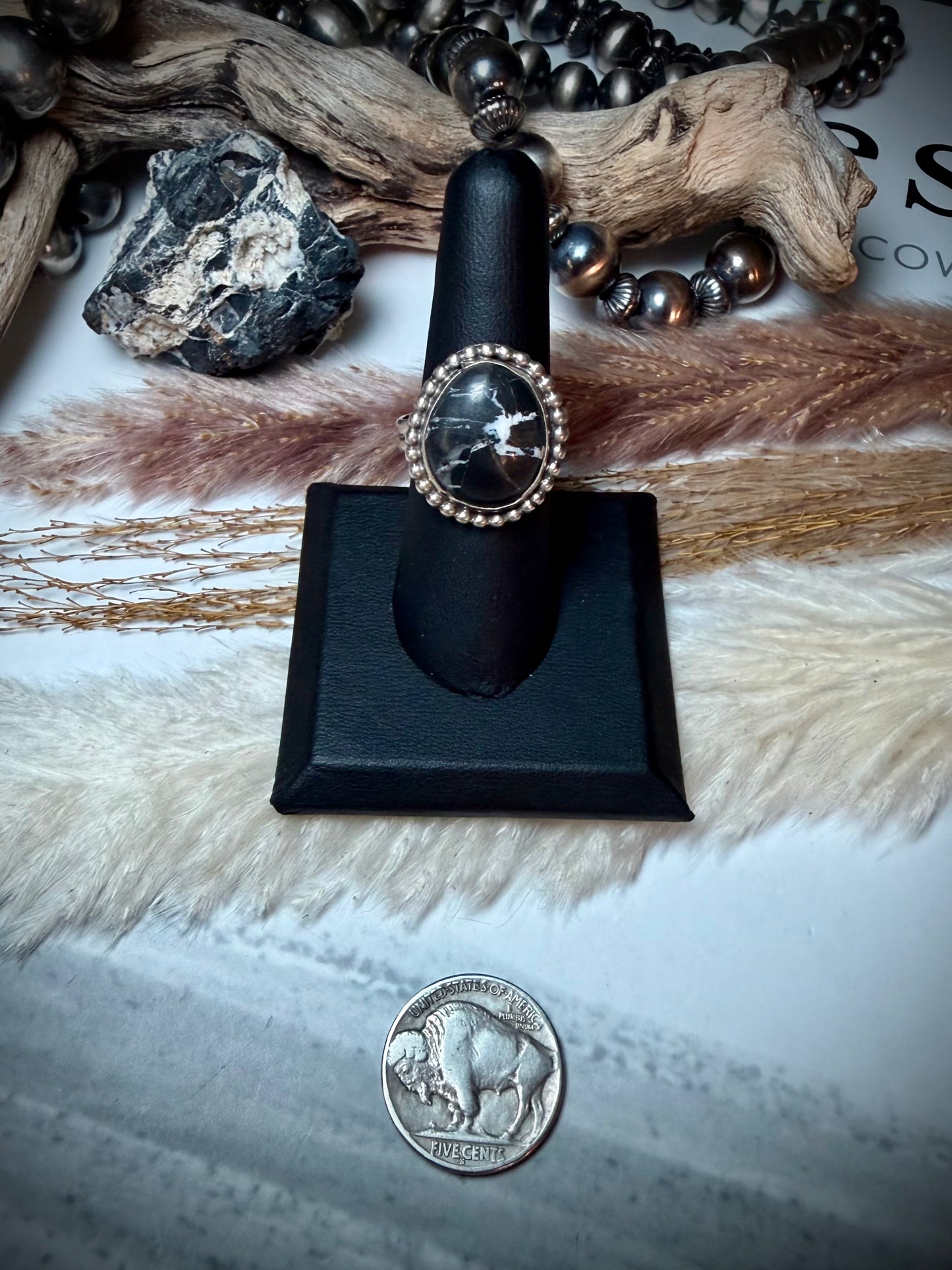 White Buffalo Ring size 8 1/2