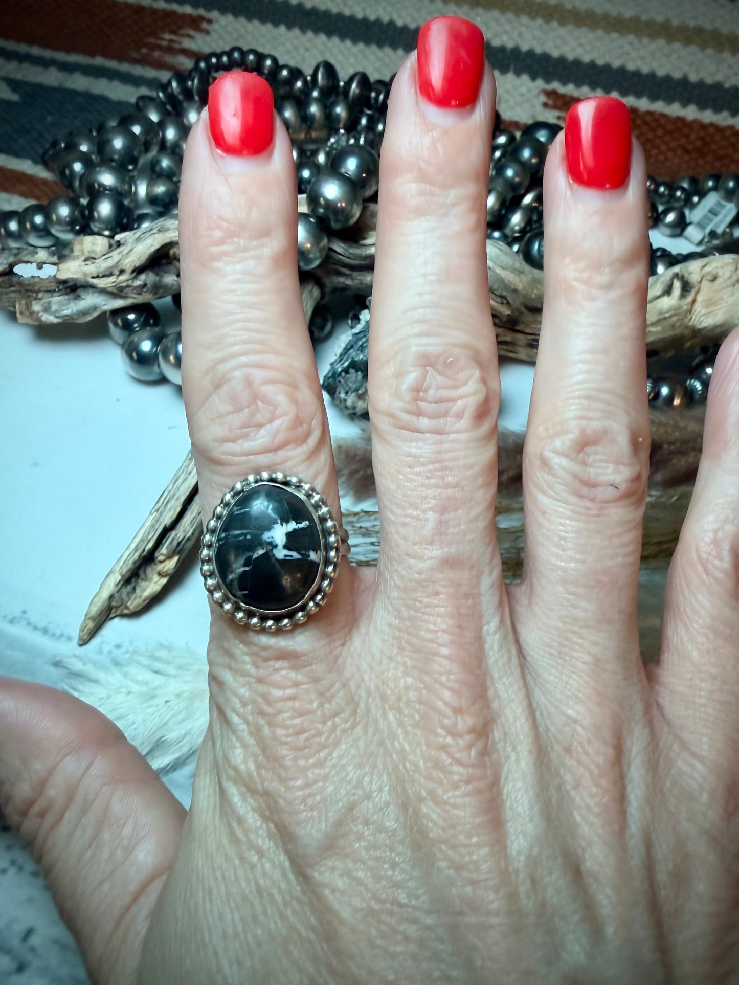 White Buffalo Ring size 8 1/2