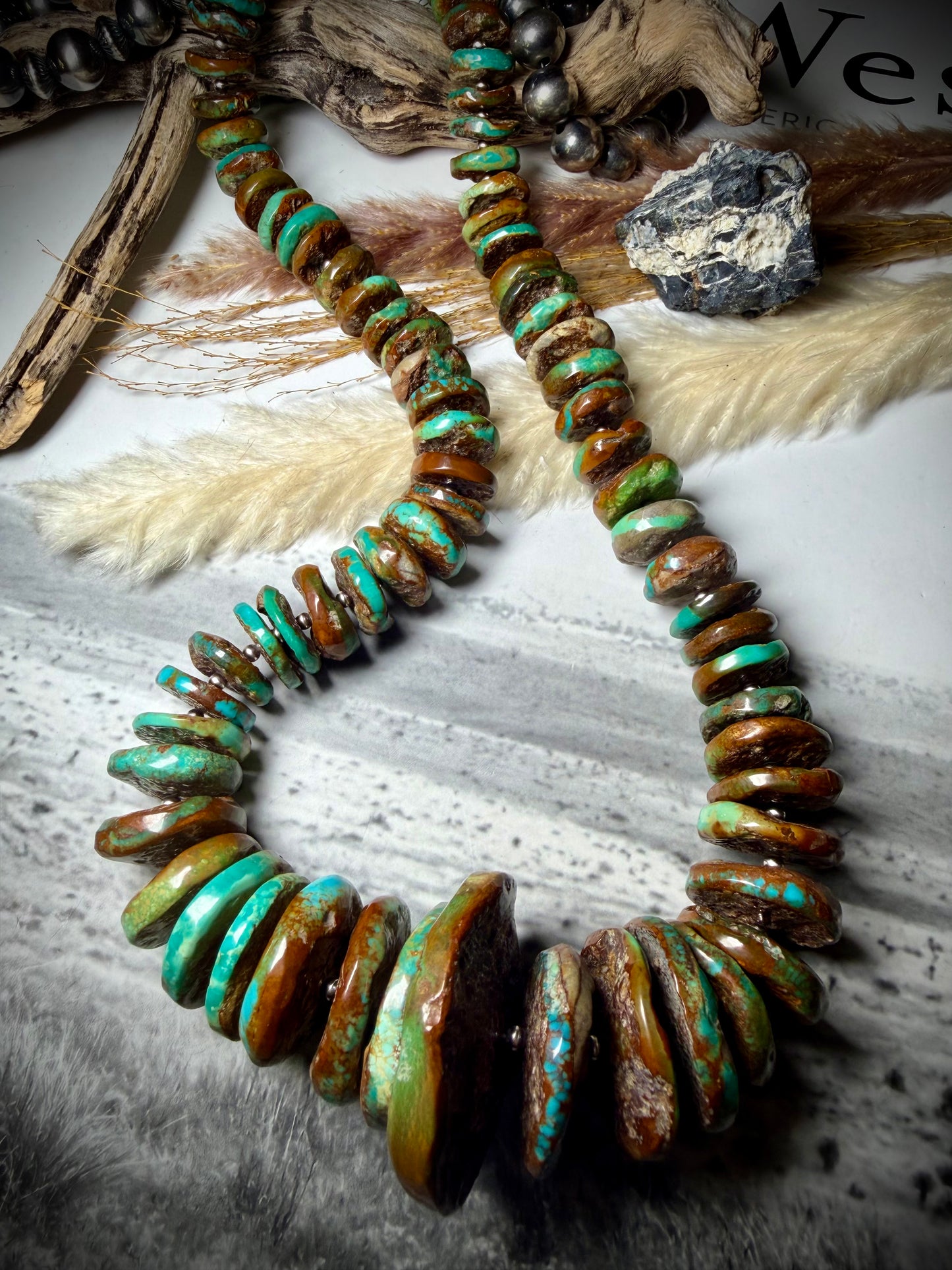 Megan's Huge Graduated Royston Disc Necklace