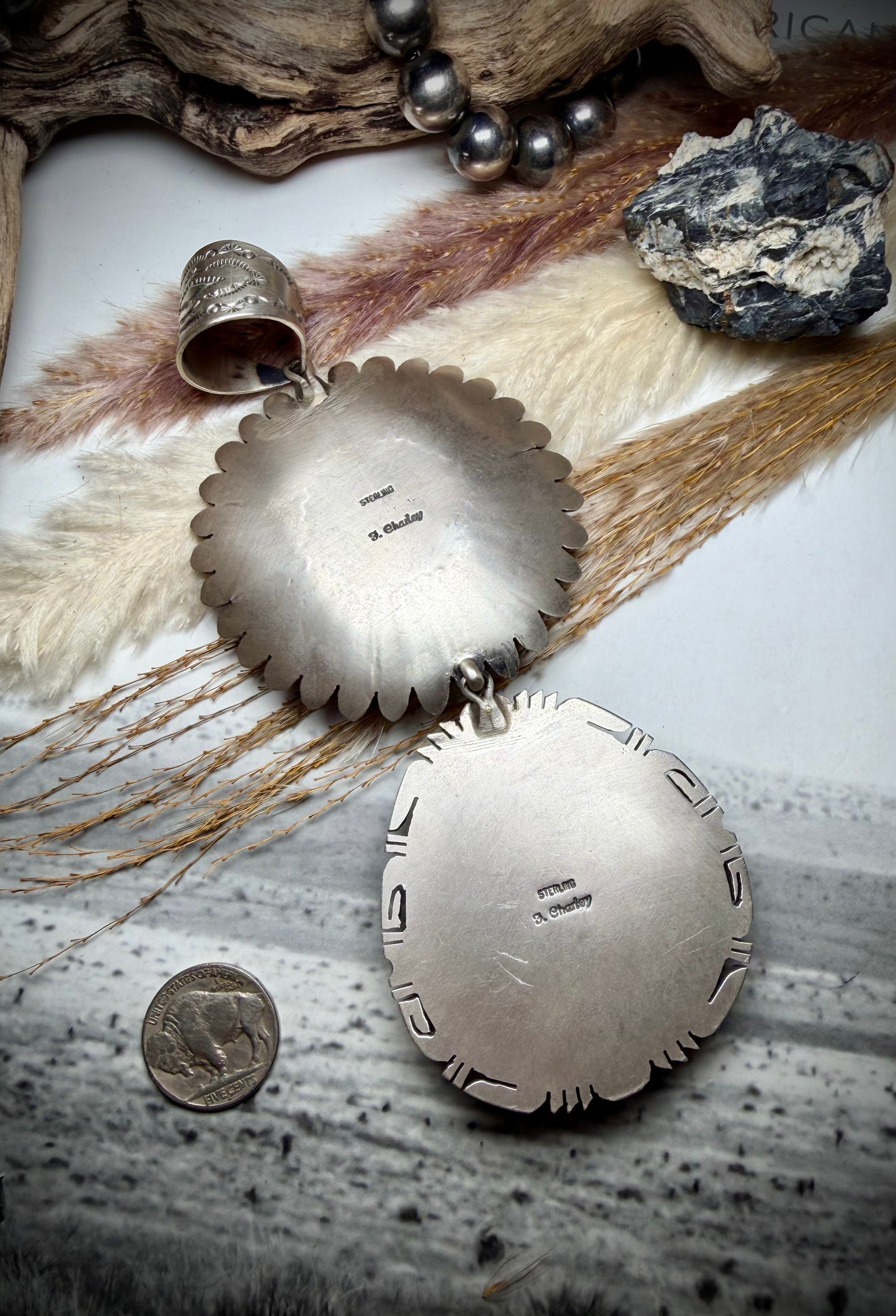 Huge Sonoran Sunface Kachina Pendant by Freddy Charley