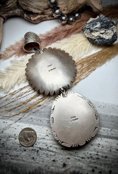 Huge Sonoran Sunface Kachina Pendant by Freddy Charley