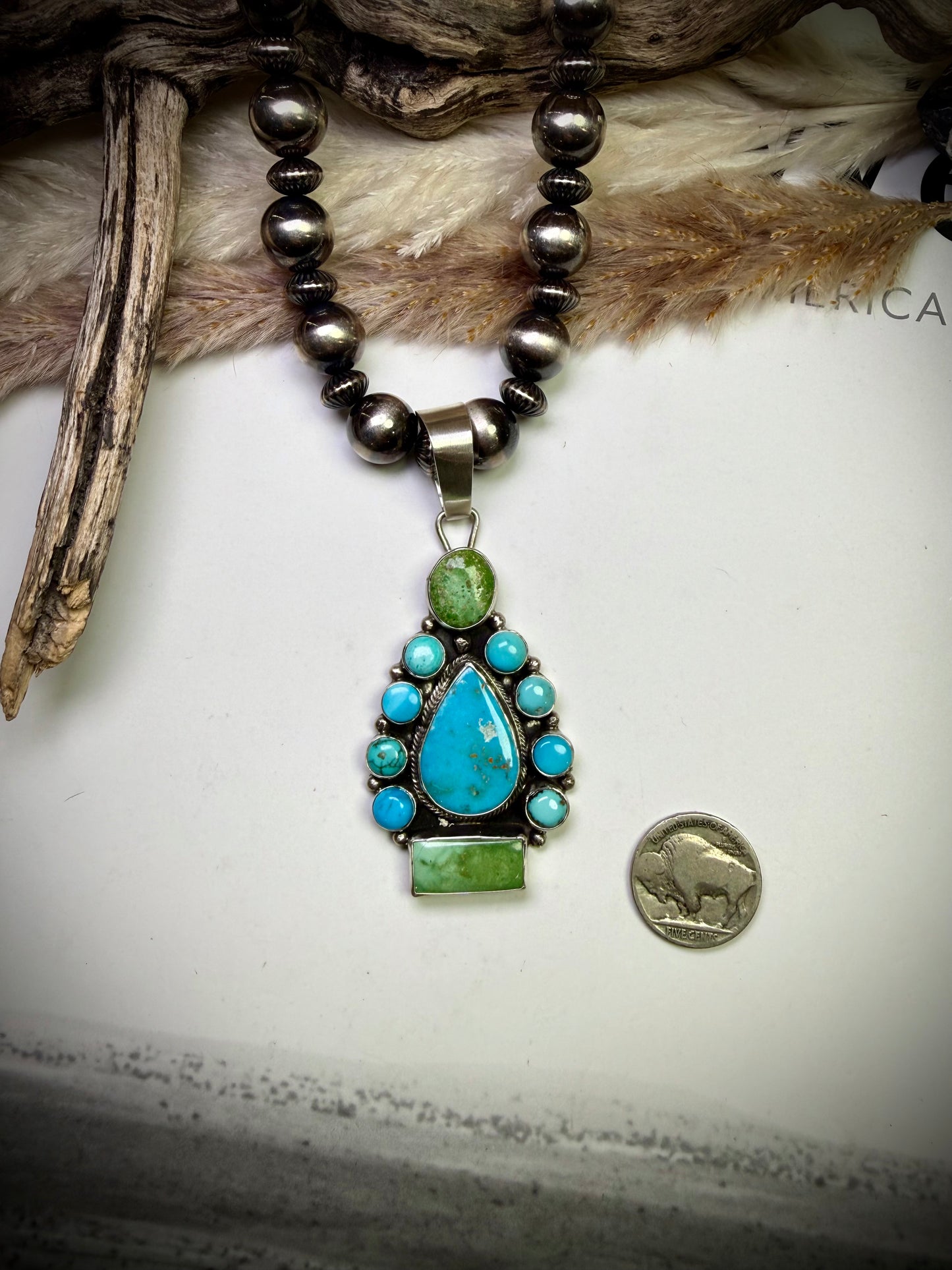 Sleeping Beauty & Sonoran Gold Pendant by Shelia Becenti