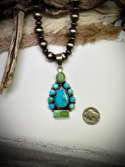 Sleeping Beauty & Sonoran Gold Pendant by Shelia Becenti