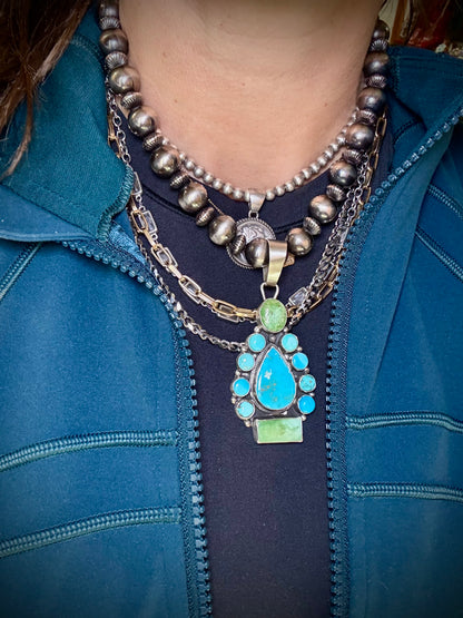 Sleeping Beauty & Sonoran Gold Pendant by Shelia Becenti