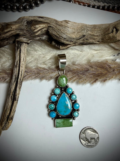 Sleeping Beauty & Sonoran Gold Pendant by Shelia Becenti
