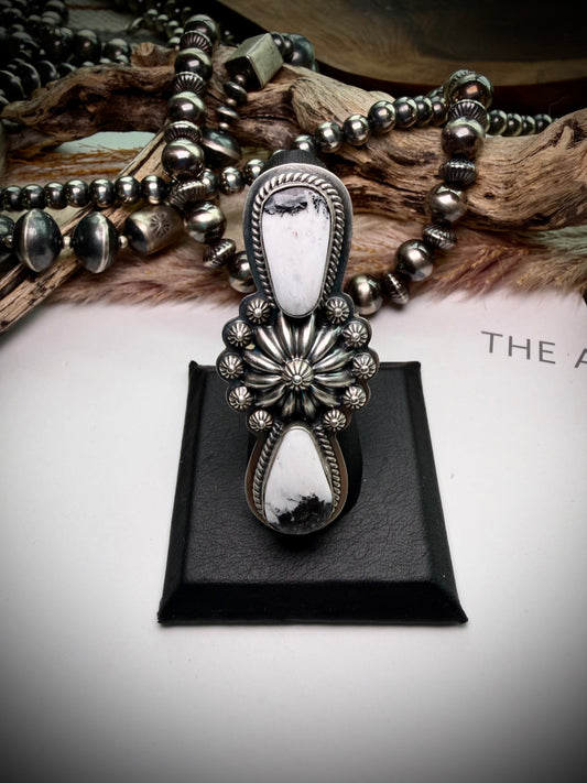 White Buffalo Crawler Ring- Size 8