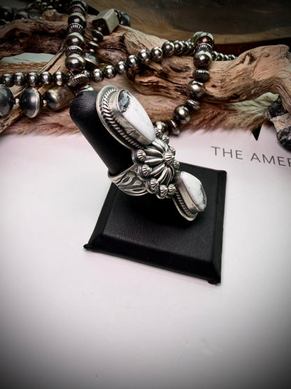 White Buffalo Crawler Ring- Size 8