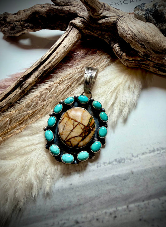 Ella Peter Boulder Turquoise Pendant