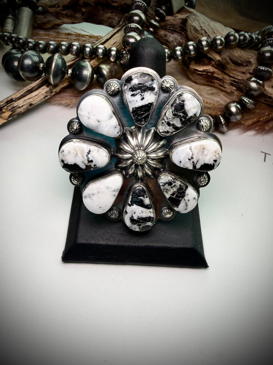 White Buffalo Cluster Ring- 9 1/2