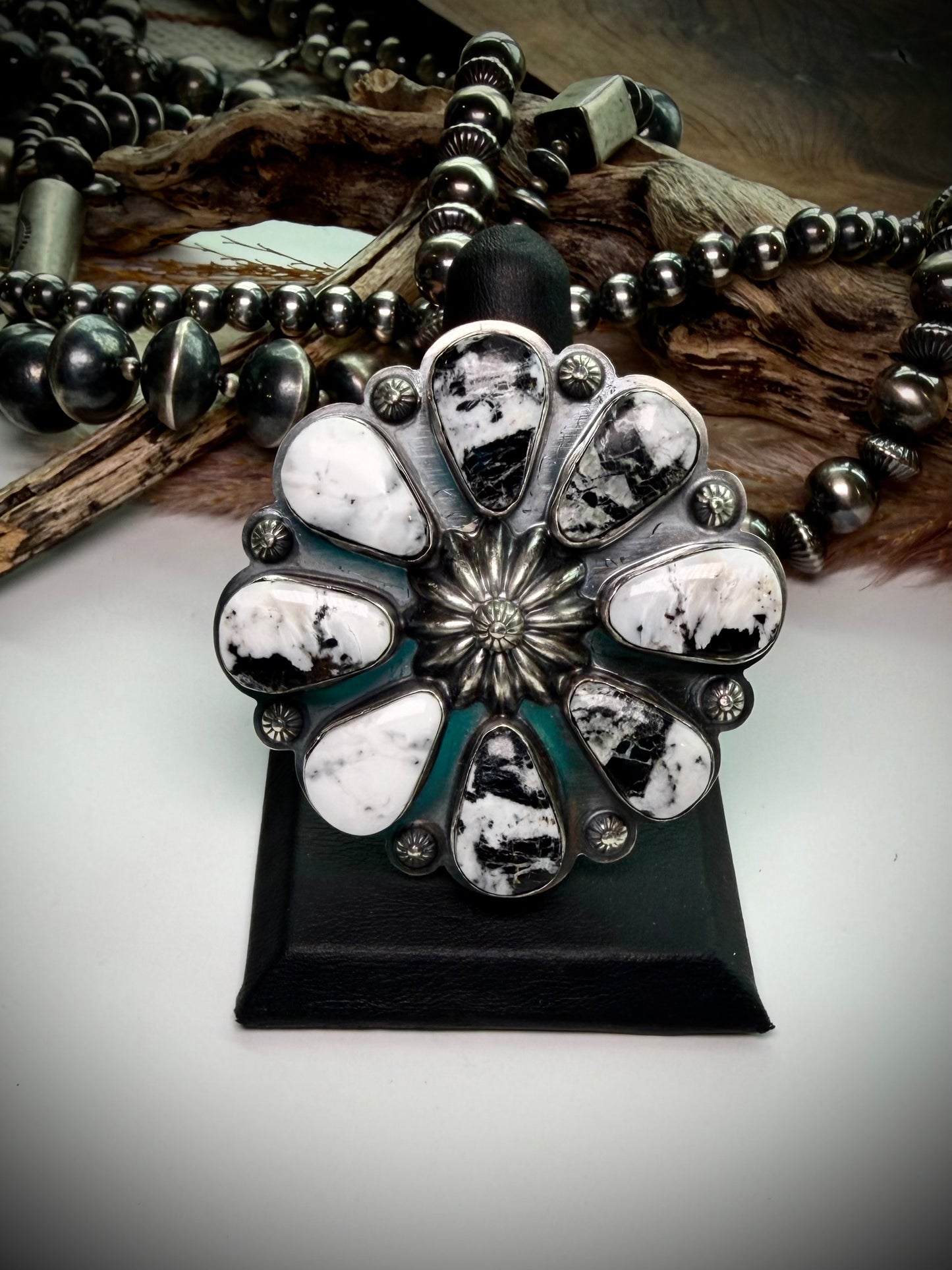White Buffalo Cluster Ring- 9 1/2