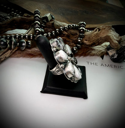 White Buffalo Cluster Ring- 9 1/2