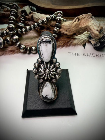 White Buffalo Crawler Ring- Size 8