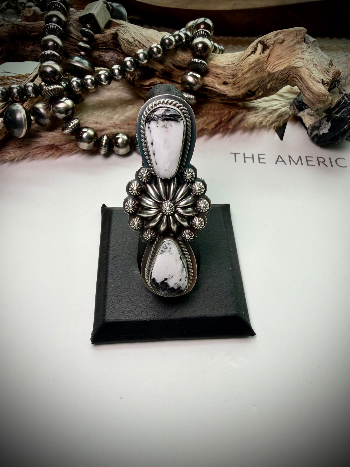 White Buffalo Crawler Ring- Size 8