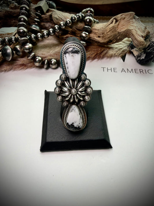 White Buffalo Crawler Ring- Size 8