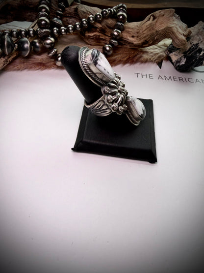 White Buffalo Crawler Ring- Size 8