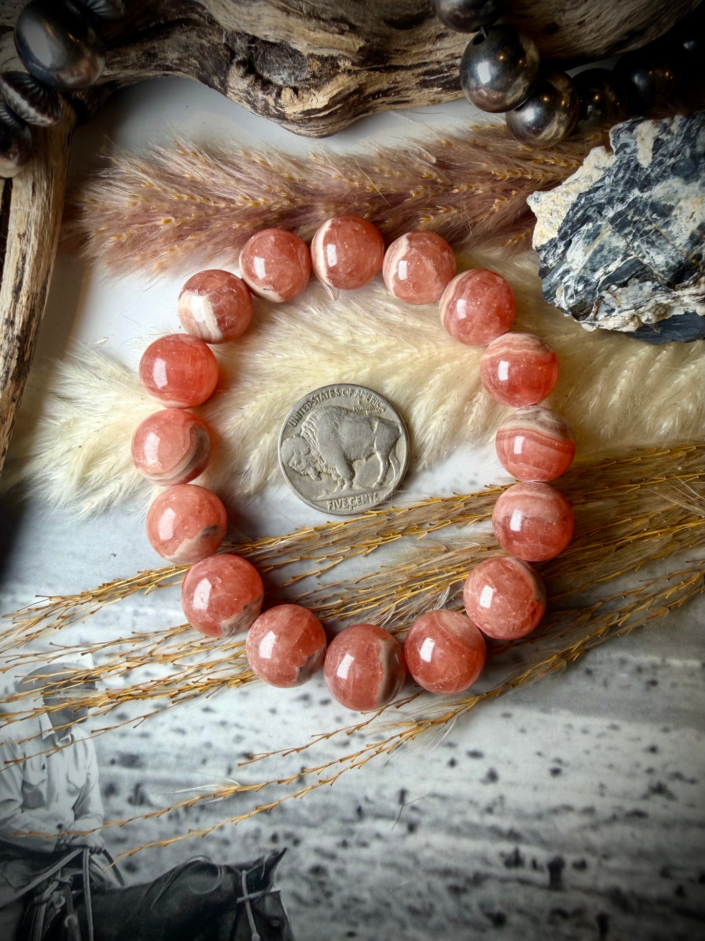 Rhodochrosite Stretch Bracelet