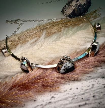 White Buffalo 5-Stone Choker Necklace By David Lopez