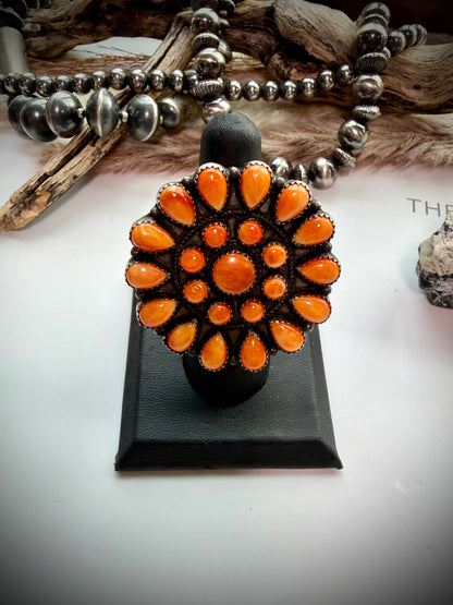 Devin Brown Orange Spiny Cluster Ring