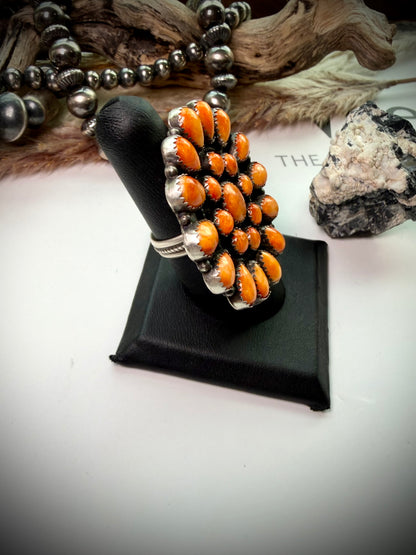 Devin Brown Orange Spiny Cluster Ring
