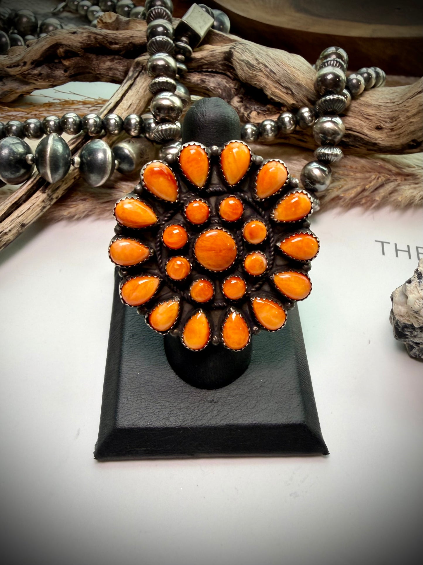 Devin Brown Orange Spiny Cluster Ring