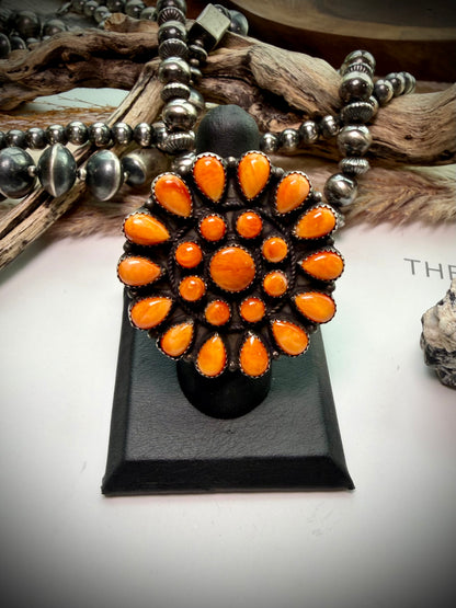 Devin Brown Orange Spiny Cluster Ring