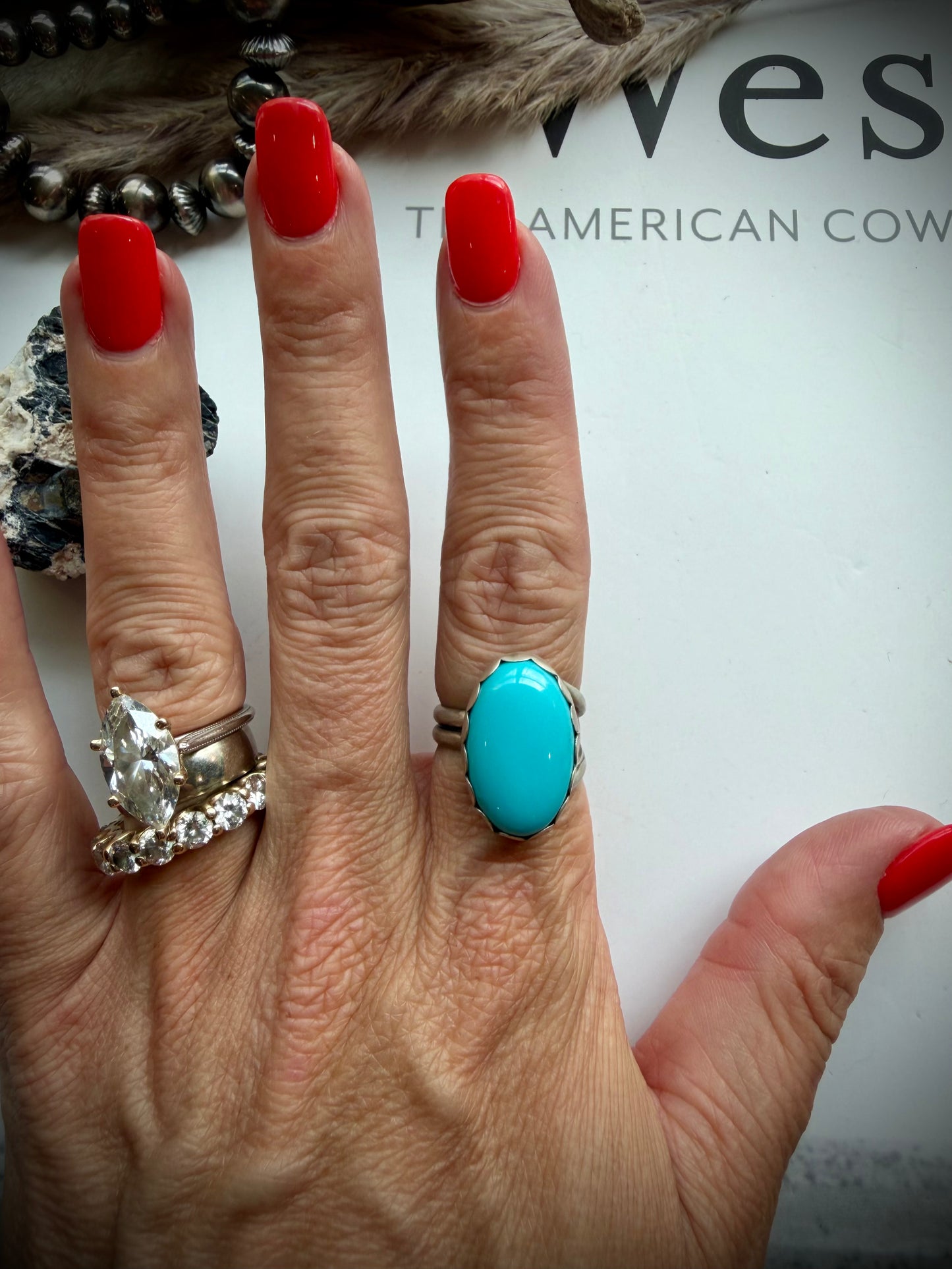 Sleeping Beauty Ring- Adjustable