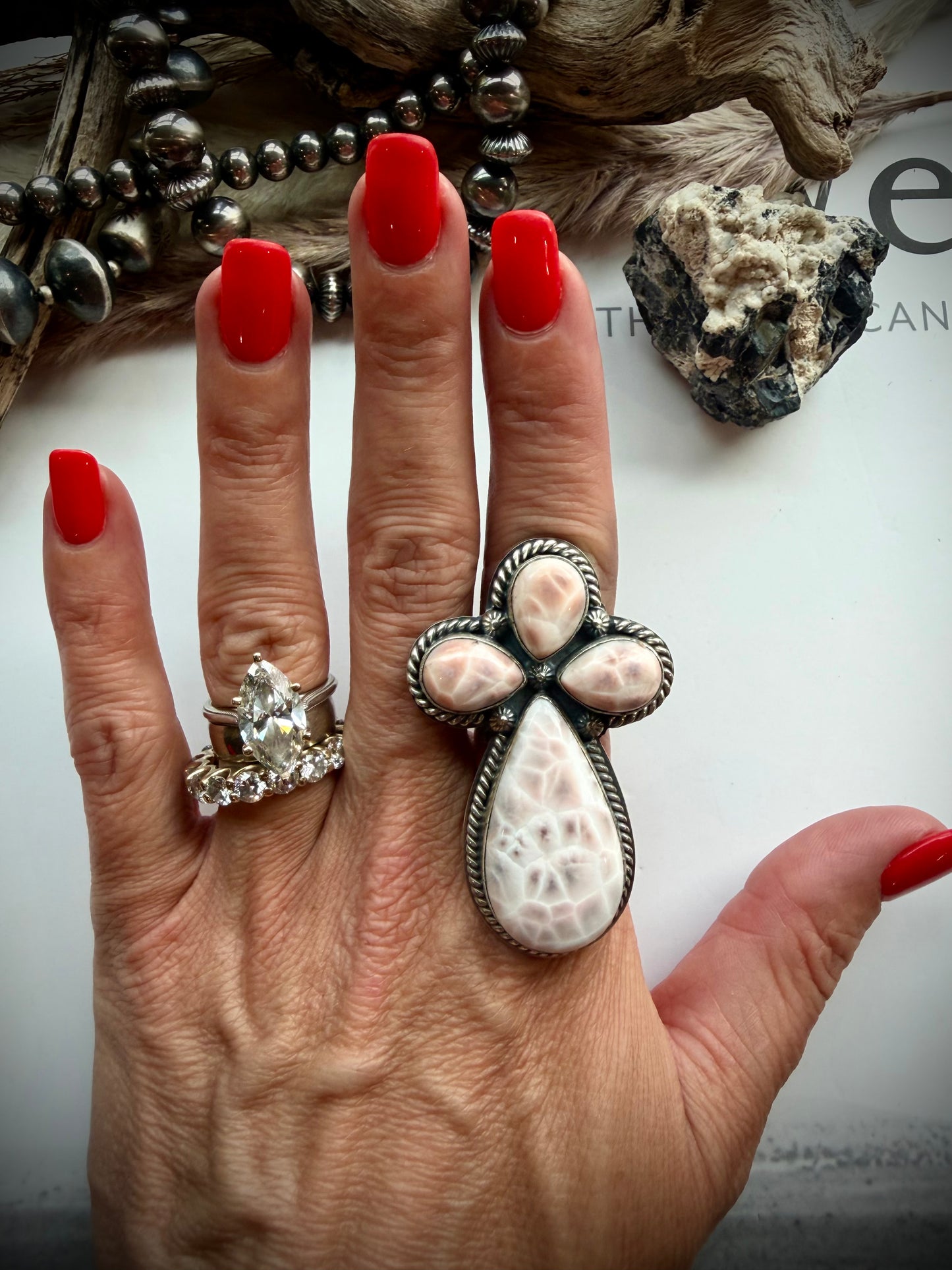 Mego's Fave Natrolite Ring- Adjustable