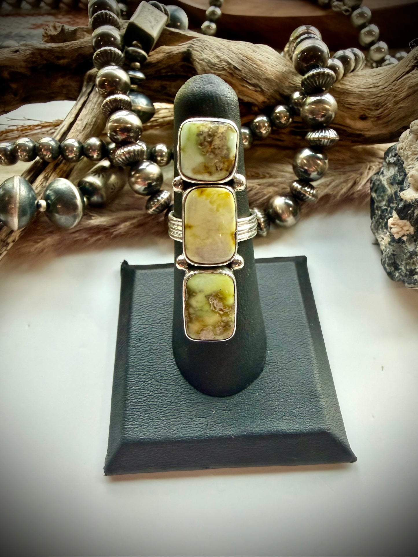 Three Stone Palomino Crawler Ring- 6
