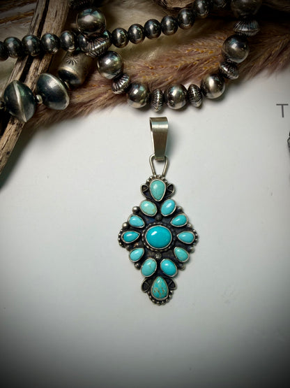Sheila Becenti Campitos Turquoise Pendant
