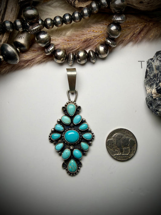 Sheila Becenti Campitos Turquoise Pendant
