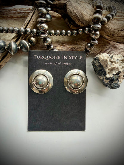 Federico Silver Concho Earring
