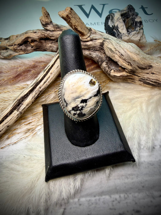 Donovan Nez White Buffalo Adjustable Ring