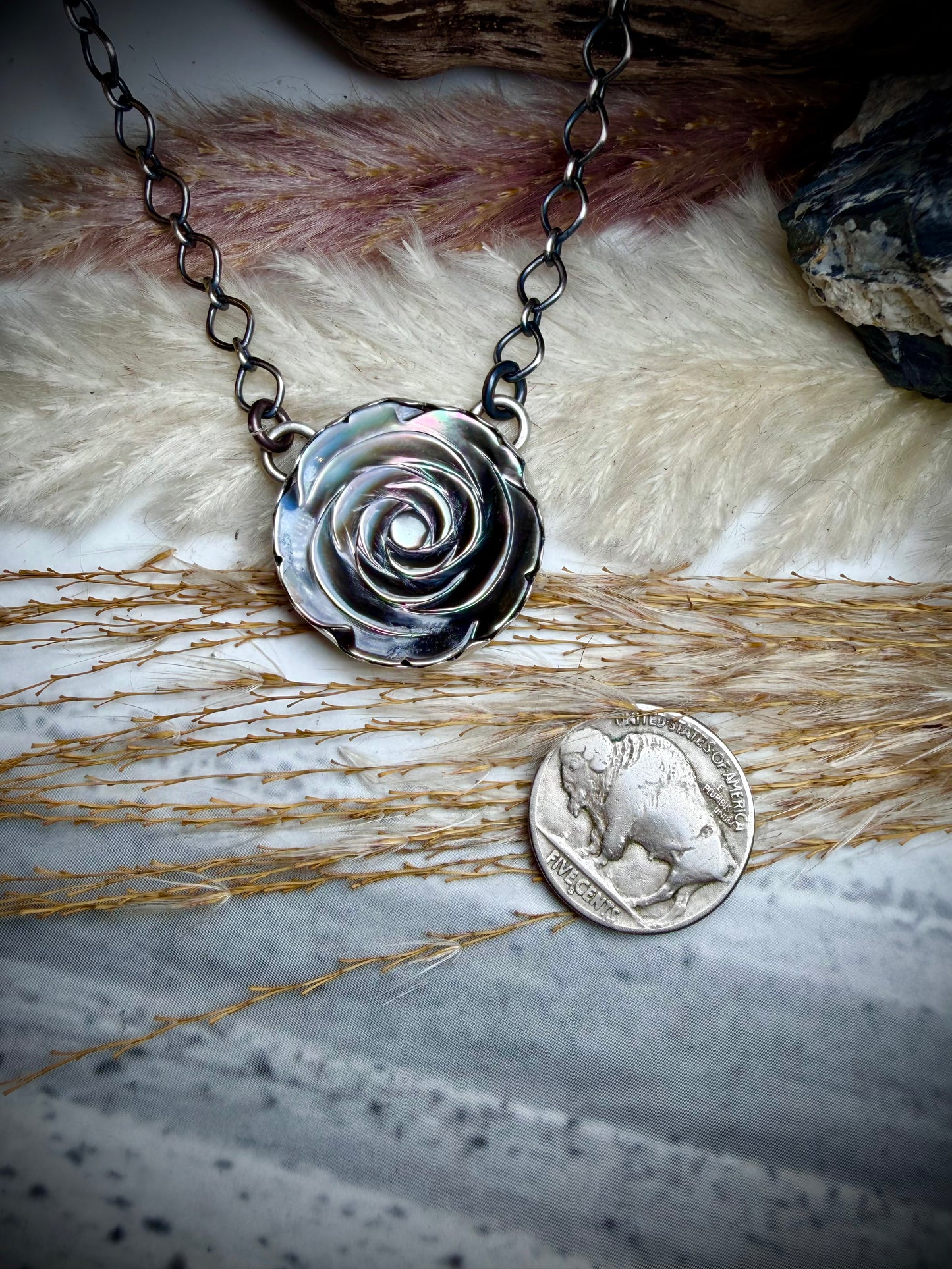 Abalone Rose Necklace by Paul Livingston