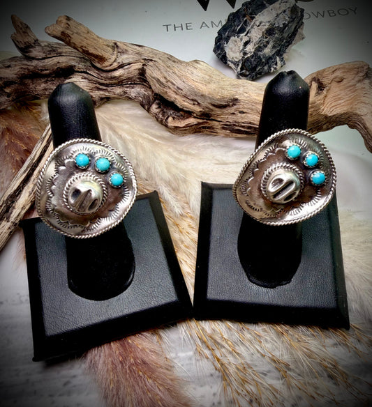 Cowboy Hat with Three Turq Stones Ring