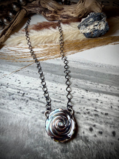 Abalone Rose Necklace by Paul Livingston