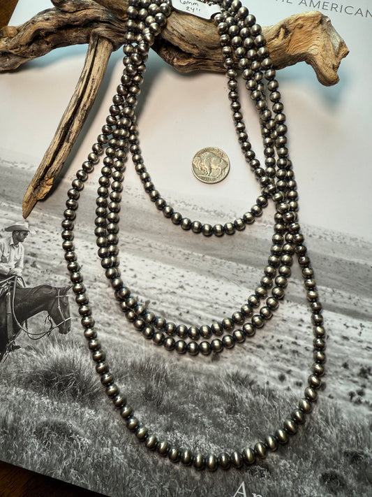 Sterling Silver 14" 6mm Pearl necklace