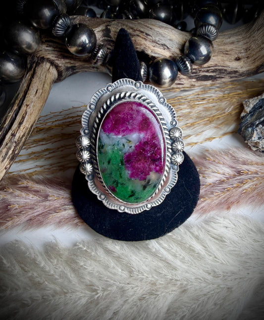 Ruby Zoisite Ring (Adjustable)