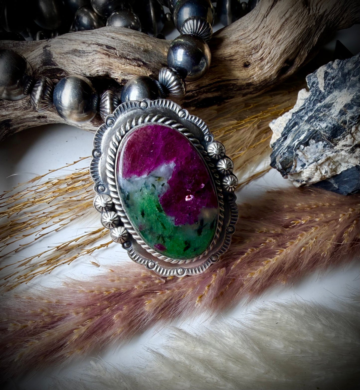 Ruby Zoisite Ring (Adjustable)
