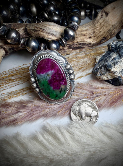 Ruby Zoisite Ring (Adjustable)