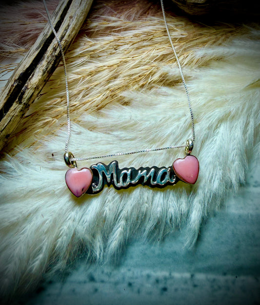 Myra Benally "Mama" with Pink Conch Necklace