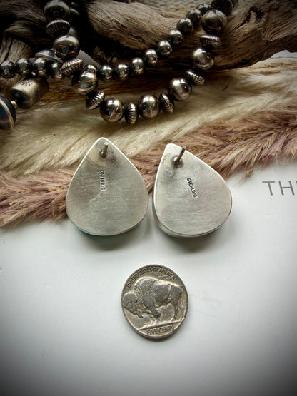 White Buffalo Teardrop Earrings