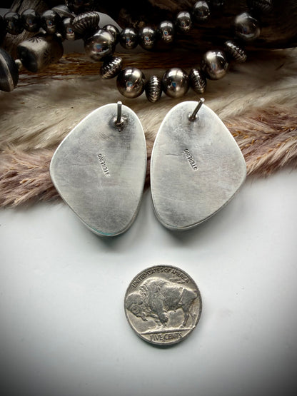 Large White Buffalo Earrings