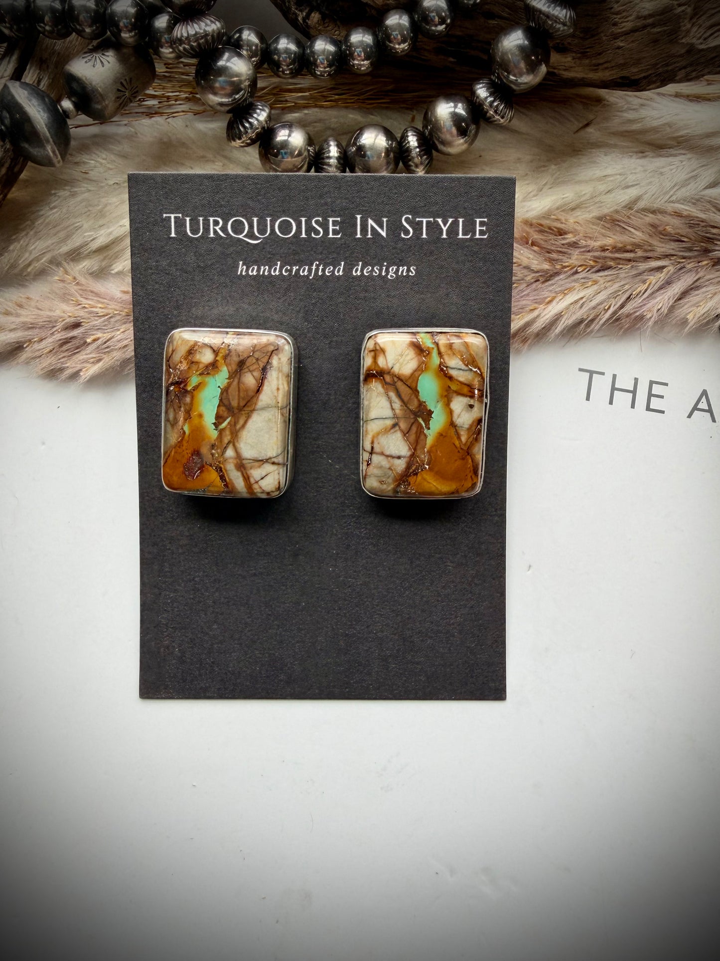 Rectangle Royston Ribbon Earrings
