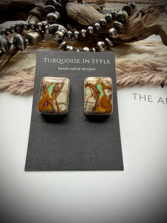 Rectangle Royston Ribbon Earrings