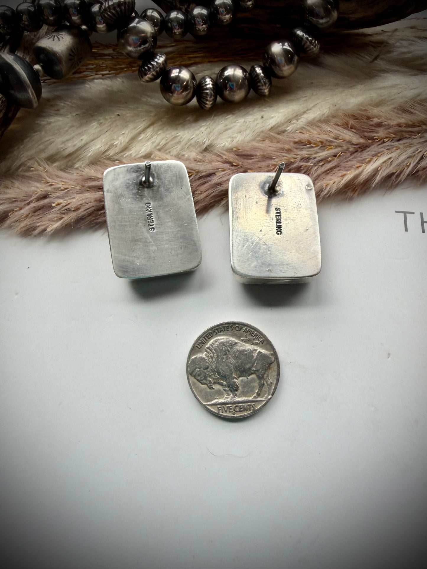 Rectangle Royston Ribbon Earrings