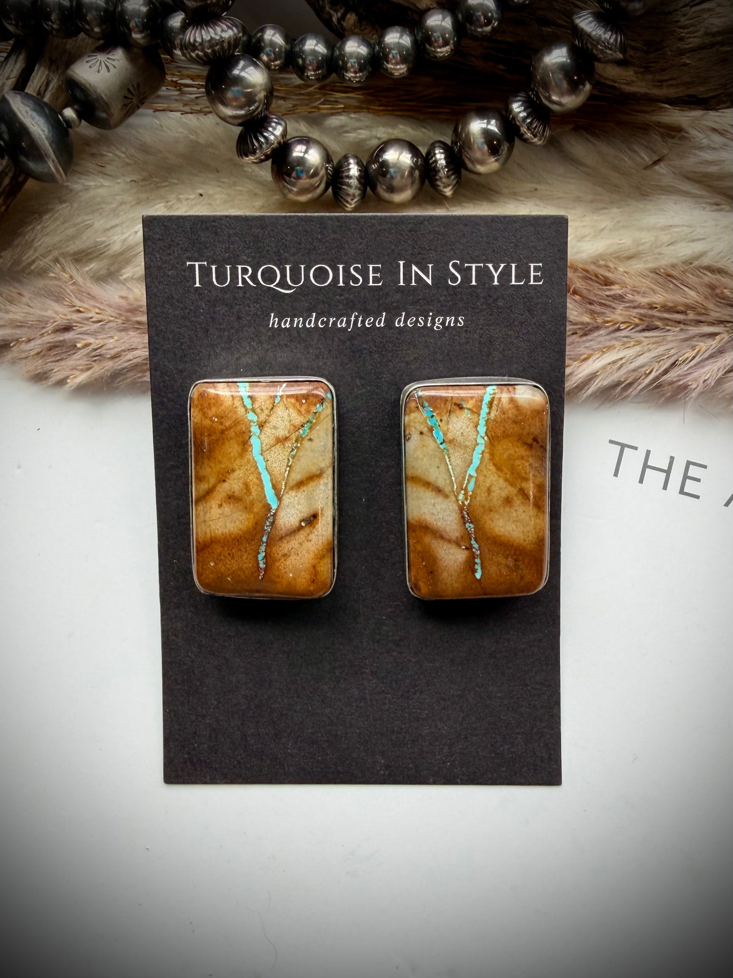 Large Royston Ribbon Rectangle Earrings